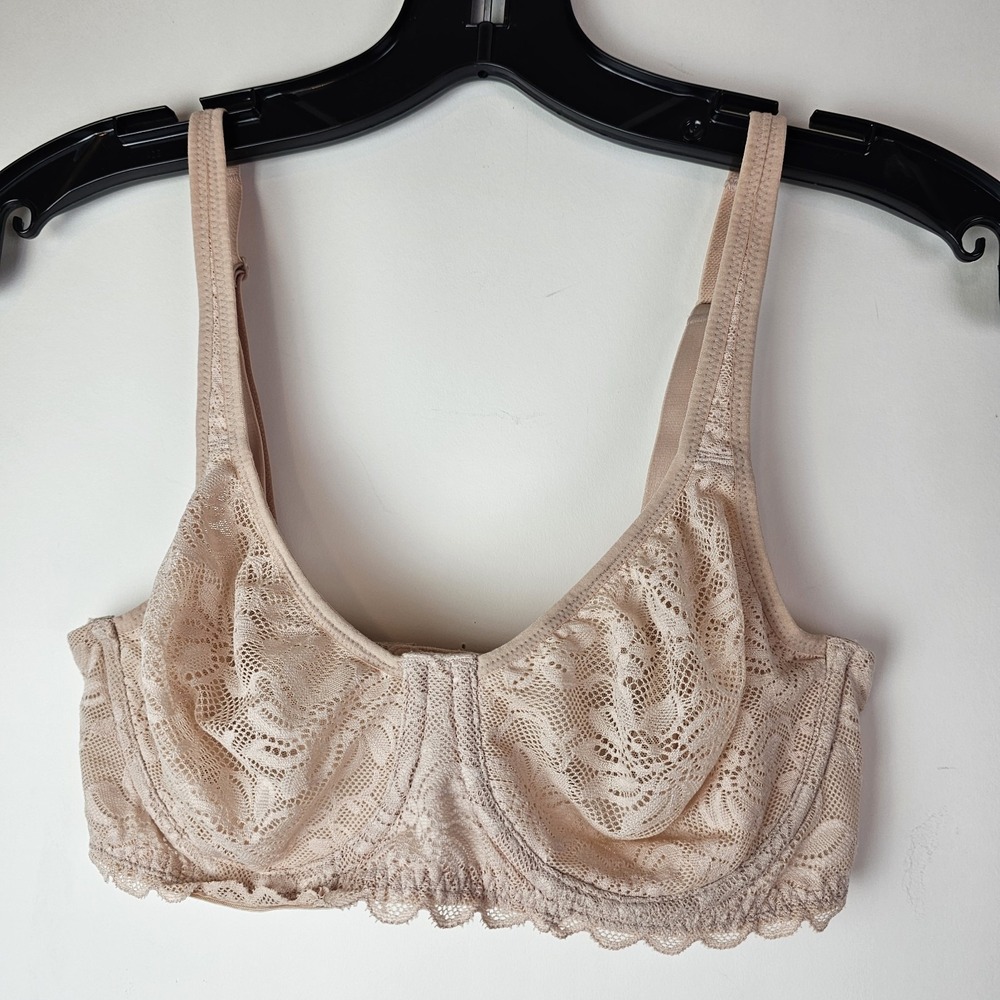 Wacoal 851334 Soft Sense Lace‎ Underwire Bra Unlined Womens 32D Beige